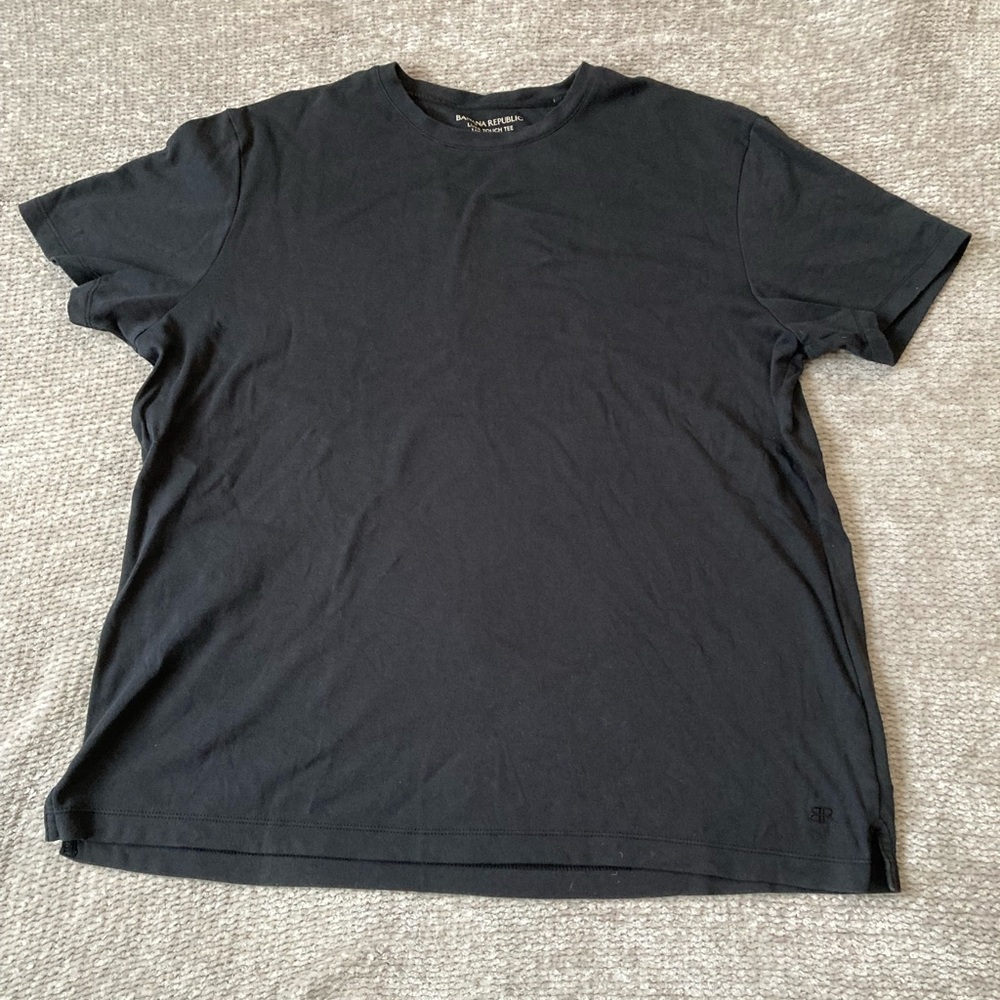 Banana Republic Luxe Touch 100% Cotton Crewneck Tee Black XL
